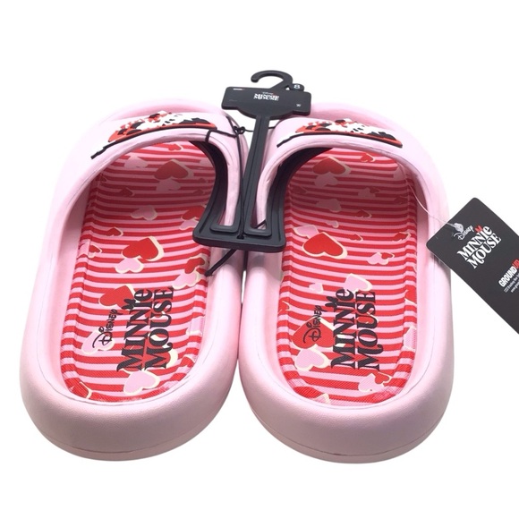 Ground Up Mickey & Minnie in Love Women's Cloud Comfort Flip Flop Slides Size 8 - Picture 6 of 7